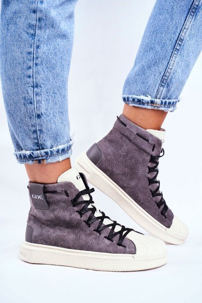 Damen Sport Lederschuhe GOE Grau GG2N3049