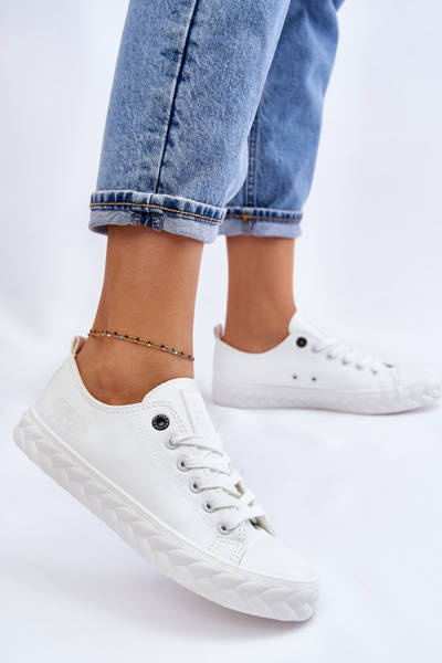 Baskets en cuir pour femmes Big Star LL274403 blanc
