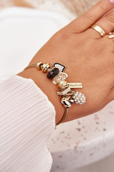 Bracelet Femme Charms Rose Argent Souris