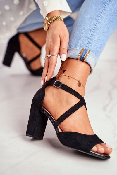 Sergio Leone Women's Stiletto Sandals Black SK865