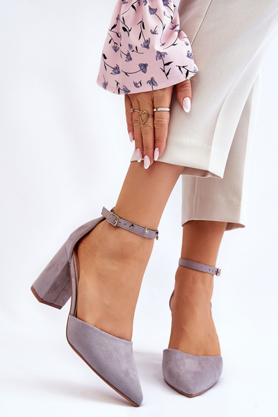 Suede Heel Pumps Szürke Lexie