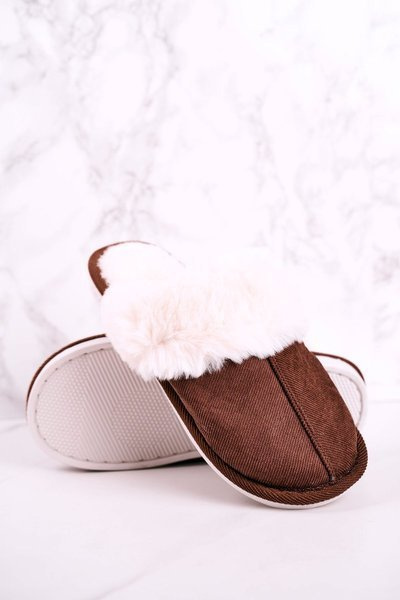Herren Flip Flops mit Fleece Braun Homely