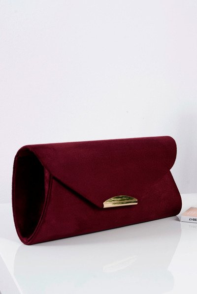 Pochette en daim marron pour femme