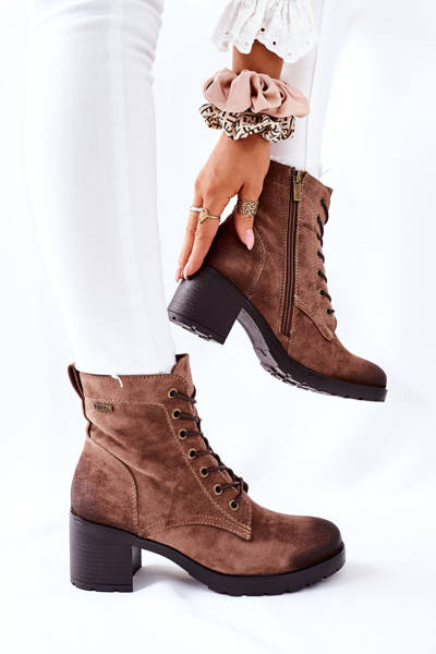 Damen Stiletto Stiefel gepolstert Wildleder Beige Dunaff