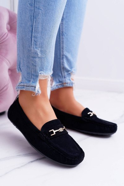 Mocassins Confort En Daim Pour Femme Noir Anzio