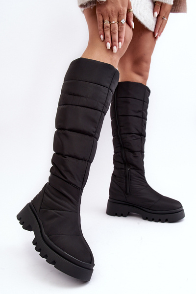 Cizme de zăpadă pentru femei Cizme de gleznă căptușită cu blană Black Big Star MM274332