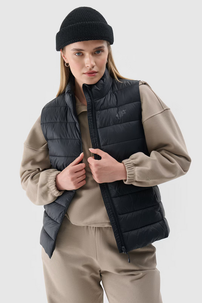 Gilet matelassé avec col pour femme 4F Noir 4FWAW24TVJAF139-20S