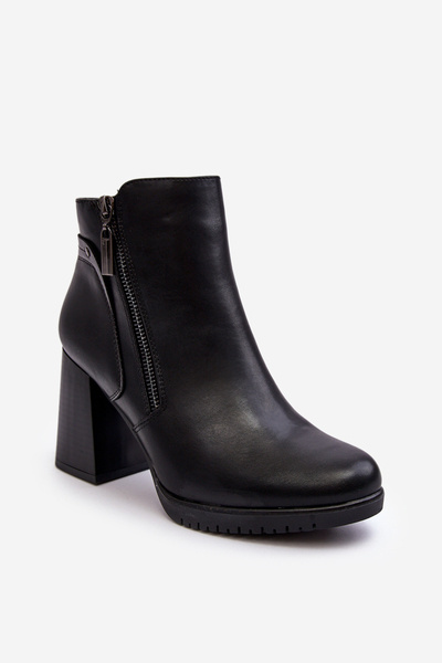Bottines à talons et fermetures éclair pour femmes noires Ryelle