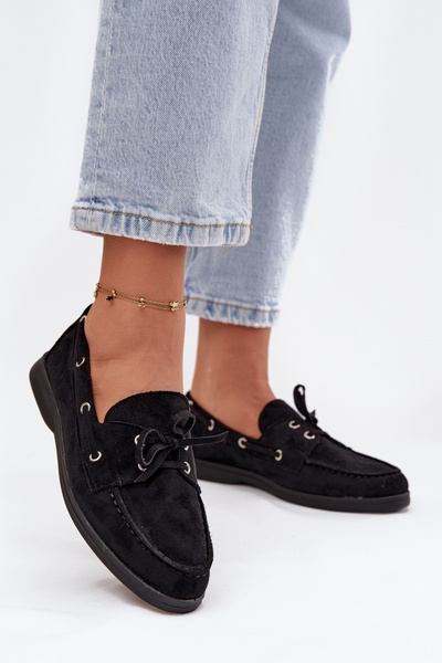 Mocasini din nubuck pentru femei Big Star RR274948 Negri