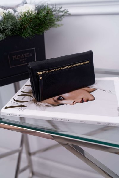 Portefeuille Femme Grand Noir avec Loquet