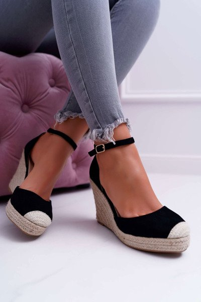 Sandales Plateforme Femme Lin Noir Tammaris