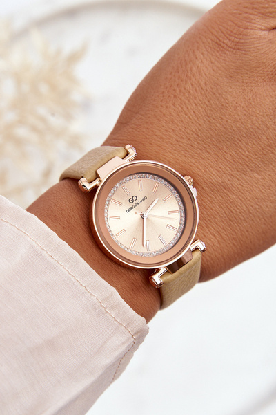 Montre en cuir Giorgio&Dario Classic pour femme beige