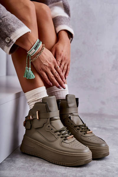 Chaussures de sport hautes chaudes pour femmes vertes Lexa