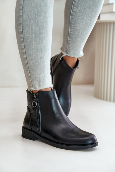 Bottines Plates Isolées Noir Kerima