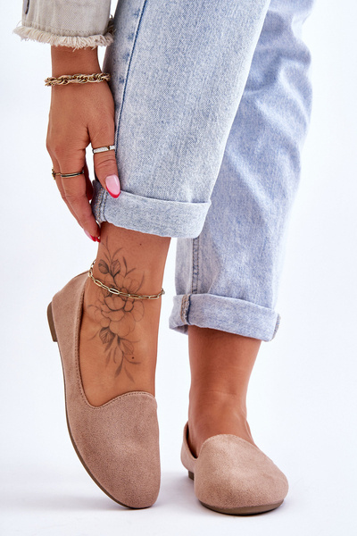 Klassische Ballerinas aus Wildleder Beige Nash
