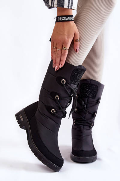 Hohe warme Schneestiefel Progress PROGJ-20-07 Schwarze