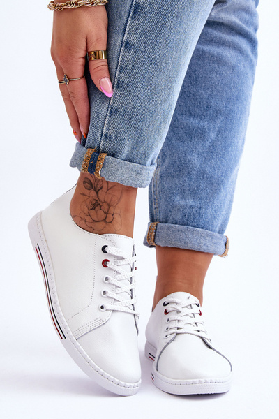 Baskets Femme En Cuir Blanc S.Barski LR268R