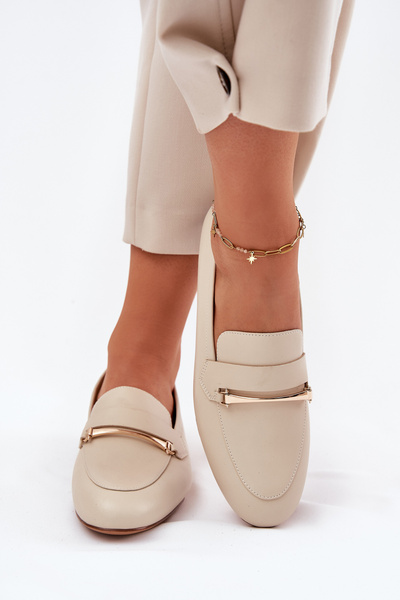 Leder Halbschuhe Damen Maciejka K6809-04 Beige