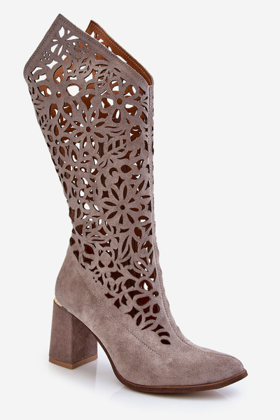 Bottines Ajourées En Daim Leski Shoes 3234 Cappuccino