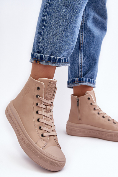 Damen Schnürschuhe Gefüttert Beige Big Star MM274022
