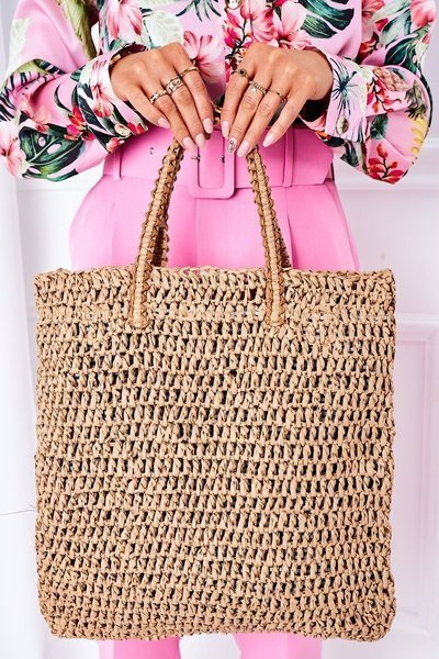 Sac Cabas Tressé BRUNO ROSSI Camel