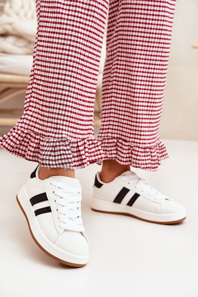 Baskets Sportives Féminines En Cuir Écologique Blanches Ravina