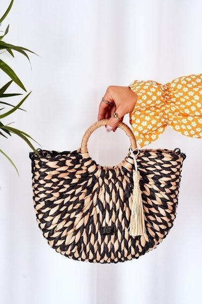 Panier à main tressé NOBO XK0490 Beige-Noir