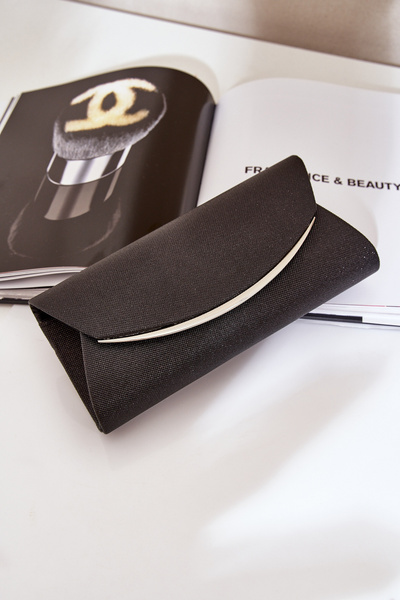 Glänzende Clutch Tasche Schwarz Sastorea