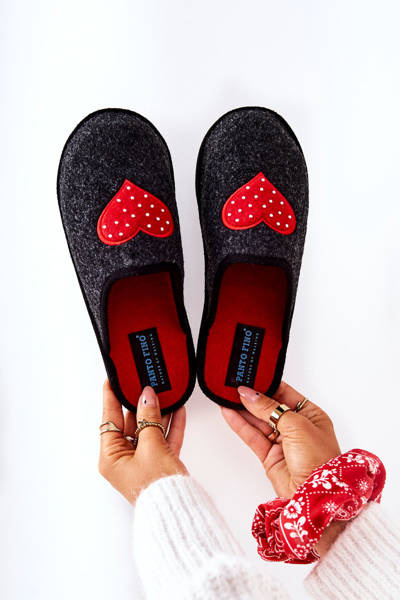 Buitinės šlepetės Panto Fino II267009 Juoda-Raudona