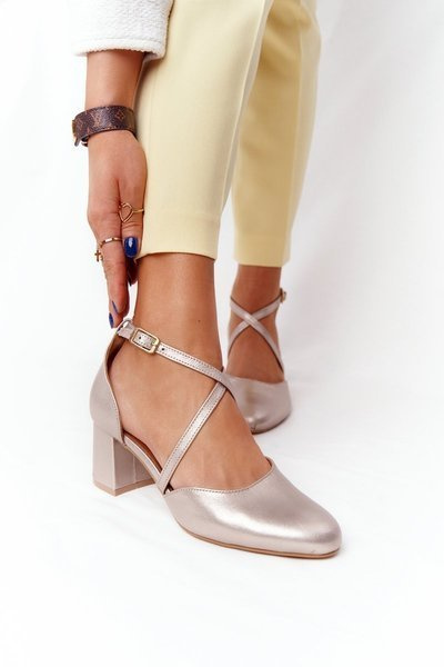 Damen Leder Maciejka Pumps Gold 04070-25