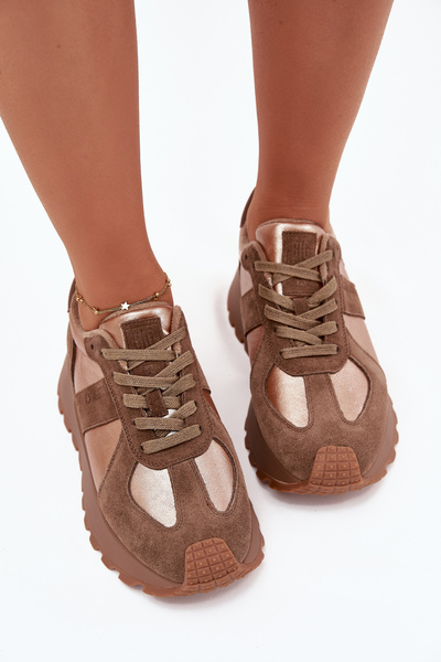 Női Szigetelt Sneaker Platform Big Star OO274A218 HI-POLY SYSTEM Barna