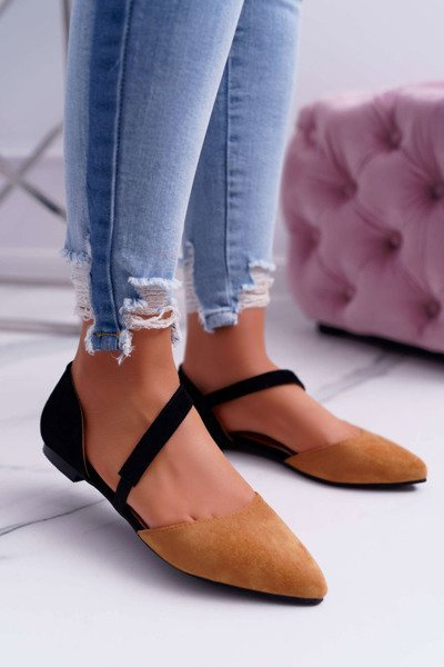 Lu Boo Balerina hegyes velúr Camel Carana