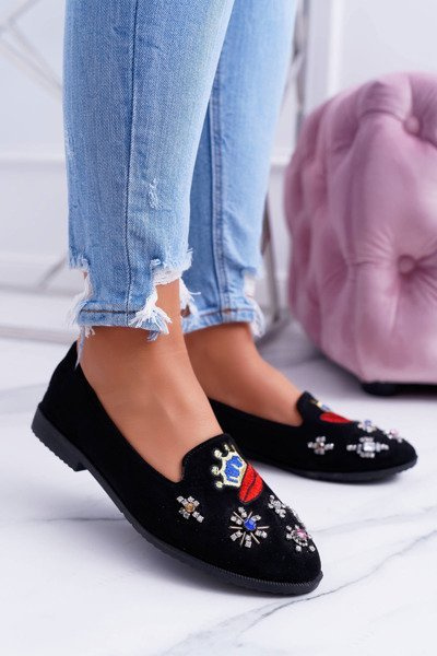 Juoda moteriška balerina Balerinos Patches Princesė