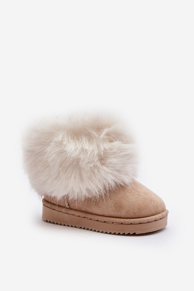 Kinder Gefütterte Schneestiefel mit Kunstpelz Beige Nohie