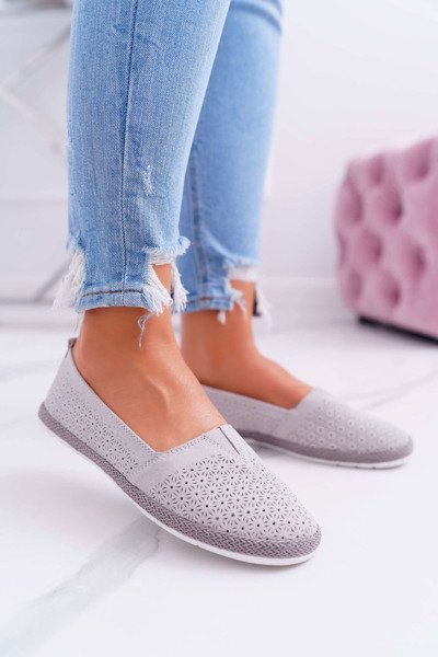 Moteriškos espadrilės, odinės zomšos pilkos spalvos bimbo