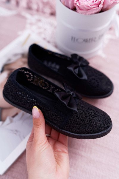 Pantofi de tenis pentru tineri pentru tineri dantelă, negru dudi