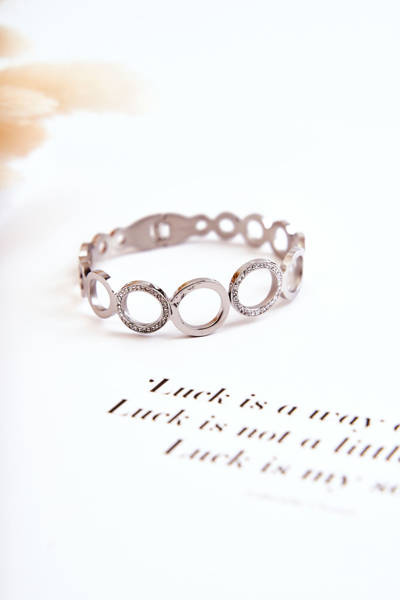 Bracelet Femme Acier Avec Zircons Silver Faith