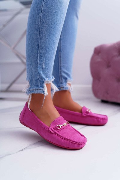 Leichte Damen-Mokassins aus Ökowildleder Fuchsia Think