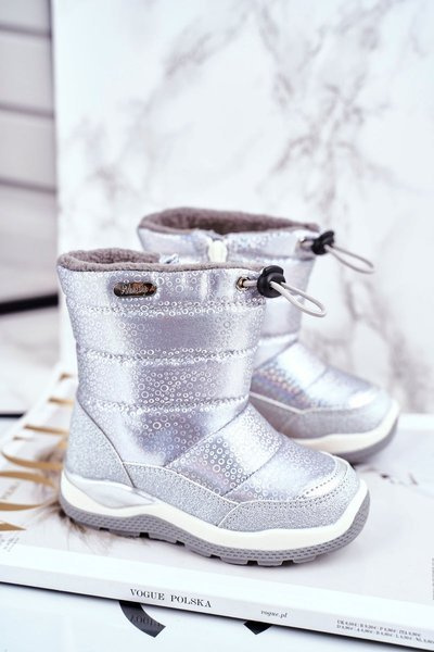 Kinder-Schneestiefel aus Wolle Silber Felini