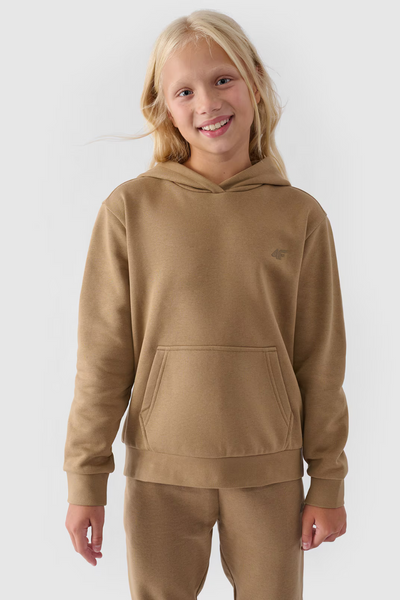 Sweat à capuche sans fermeture éclair pour fille Beige uni 4F 4FJWMM00TSWSF1316-83S