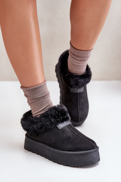 Bottes de neige bordées de fourrure pour femme Noir Rainsa