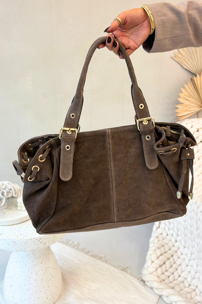 Leder Wildledertasche Beige Ilienne
