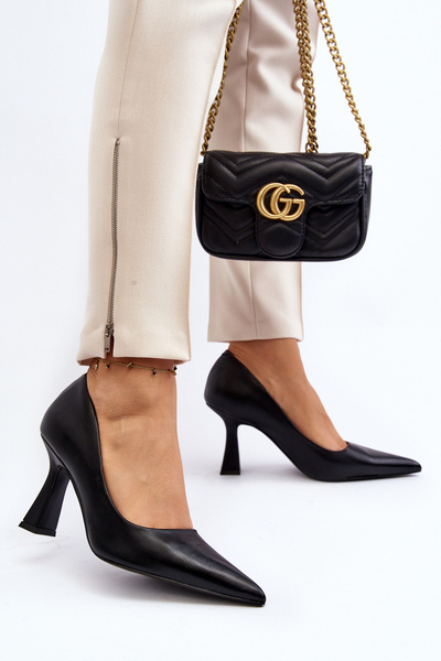 Classic Pointed Toe High Heels Black Delimena