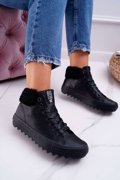 Big Star Damen Hochhackige Turnschuhe Schwarz EE274145
