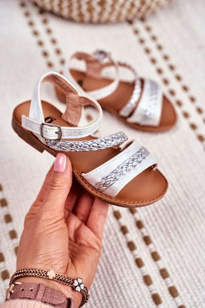Kindersandalen Silber Kremo