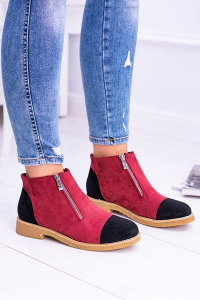 Lu Boo bottes marron en daim avec fermetures éclair Inez