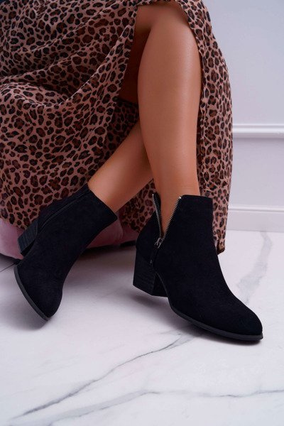 Moteriški batai su užtrauktuku suede Black Farre