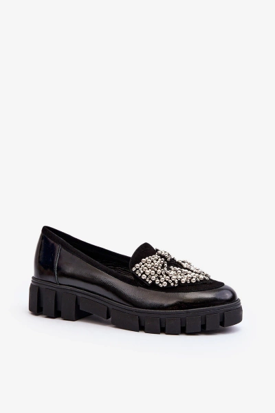 Lackierte Damen Mokassins Laura Messi 2785 Schwarz