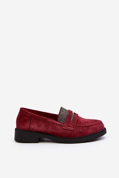 Women's Embellished Moccasins Burgundy Dananei