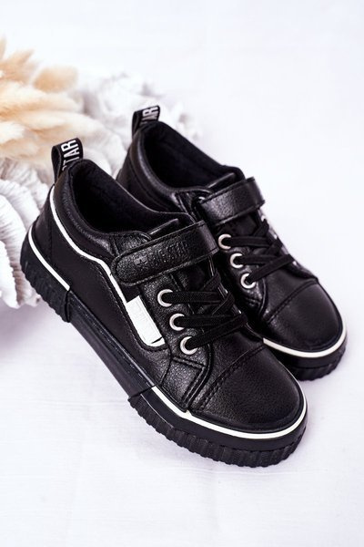 Adidași din piele pentru copii cu Velcro Big Star HH374029 Negru